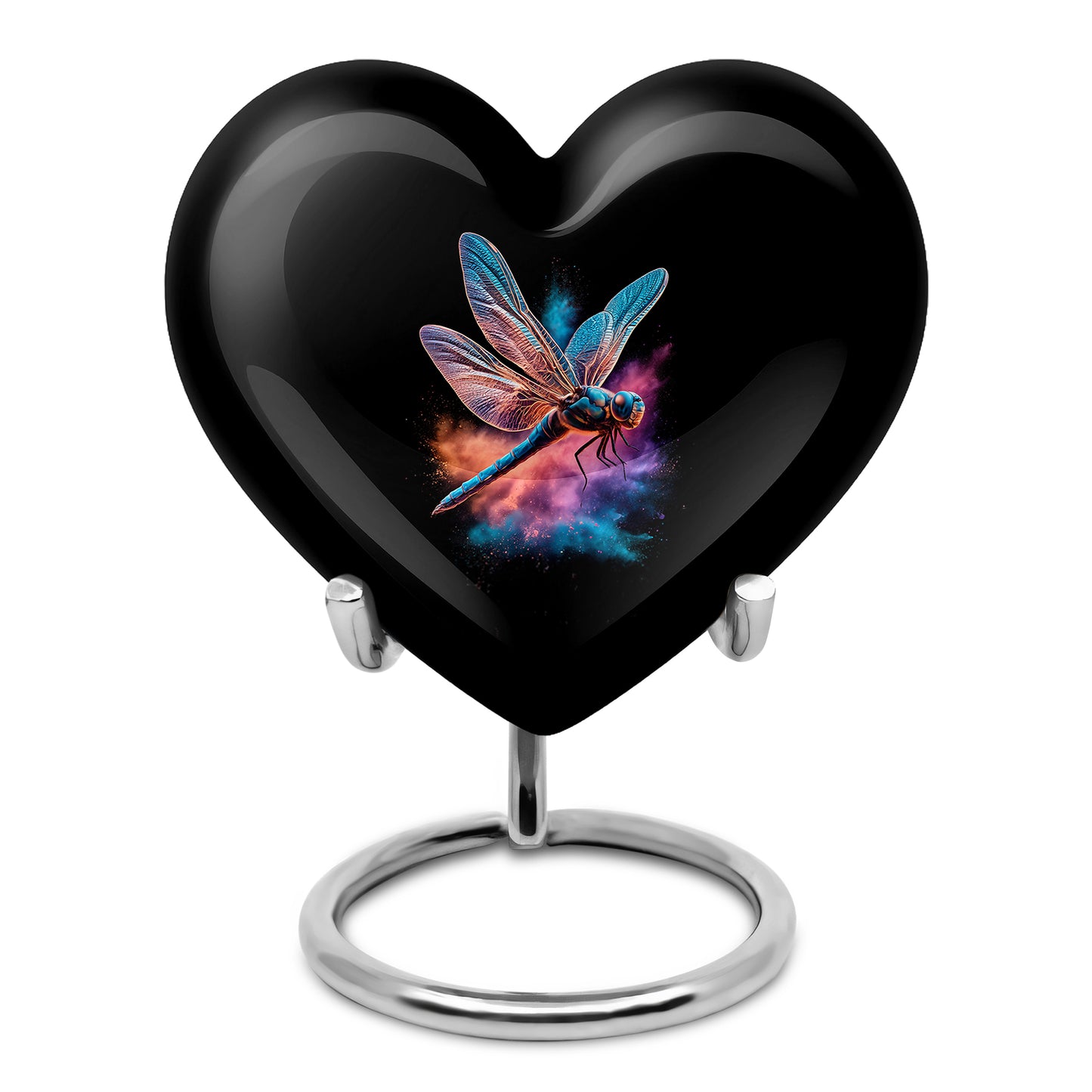 Timeless Black Dragonfly Cremation Urn for Ashes - 10-inch, 200 cu in - Yatskia