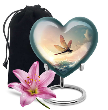 Dragonfly Urn For Ashes For Women – Peaceful Sunset Urn For Adult female
