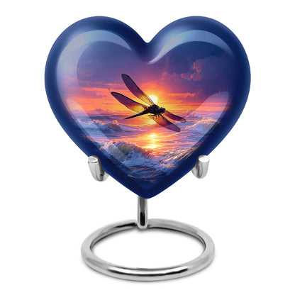 Personalized Dragonfly Cremation Urns - Pristine Blue 10-inch, 200 cu in - Yatskia