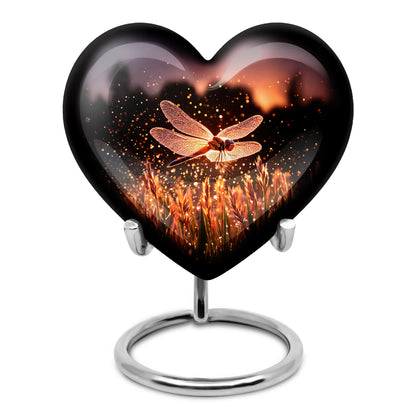 Radiant Dragonfly Memorial Cremation Urns - Pink 10-inch, 200 cu in - Yatskia