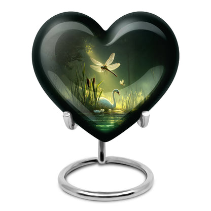 Green Sacred Dragonfly Cremation Urns for Human Ashes - 10-inch, 200 cu in - Yatskia