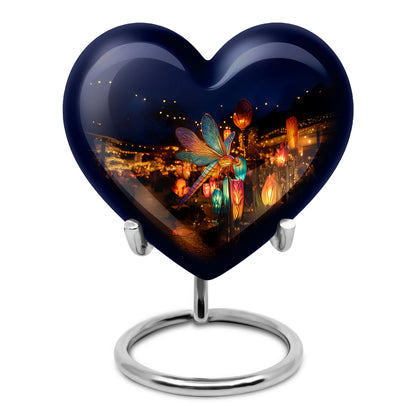 Personalized Seraphic Dragonfly Cremation Urns - Blue 10-inch, 200 cu in - Yatskia