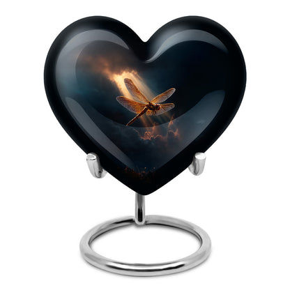 Lustrous Dragonfly Cremation Urns for Human Ashes - Blue 10-inch - Yatskia