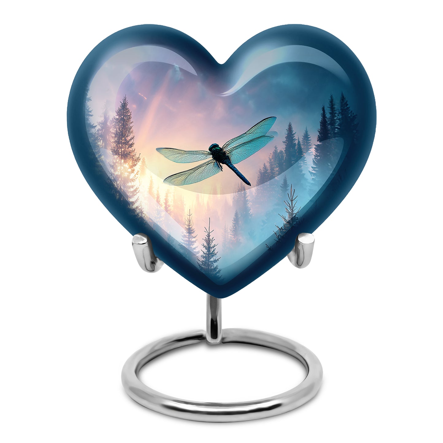 Blue Breathtaking Dragonfly Memorial Urn for Ashes - 10-inch, 200 cu in - Yatskia