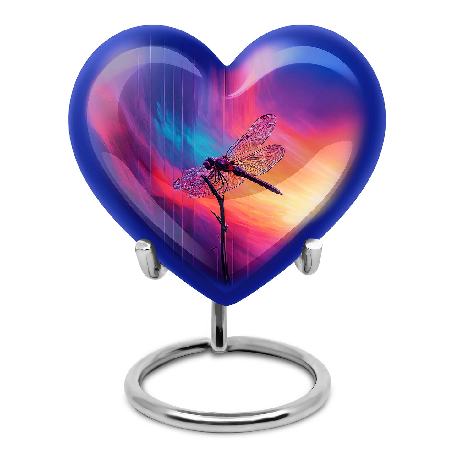 Blue Breathtaking Dragonfly Memorial Urn for Ashes - 10-inch, 200 cu in - Yatskia