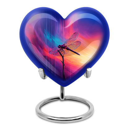 Blue Breathtaking Dragonfly Memorial Urn for Ashes - 10-inch, 200 cu in - Yatskia