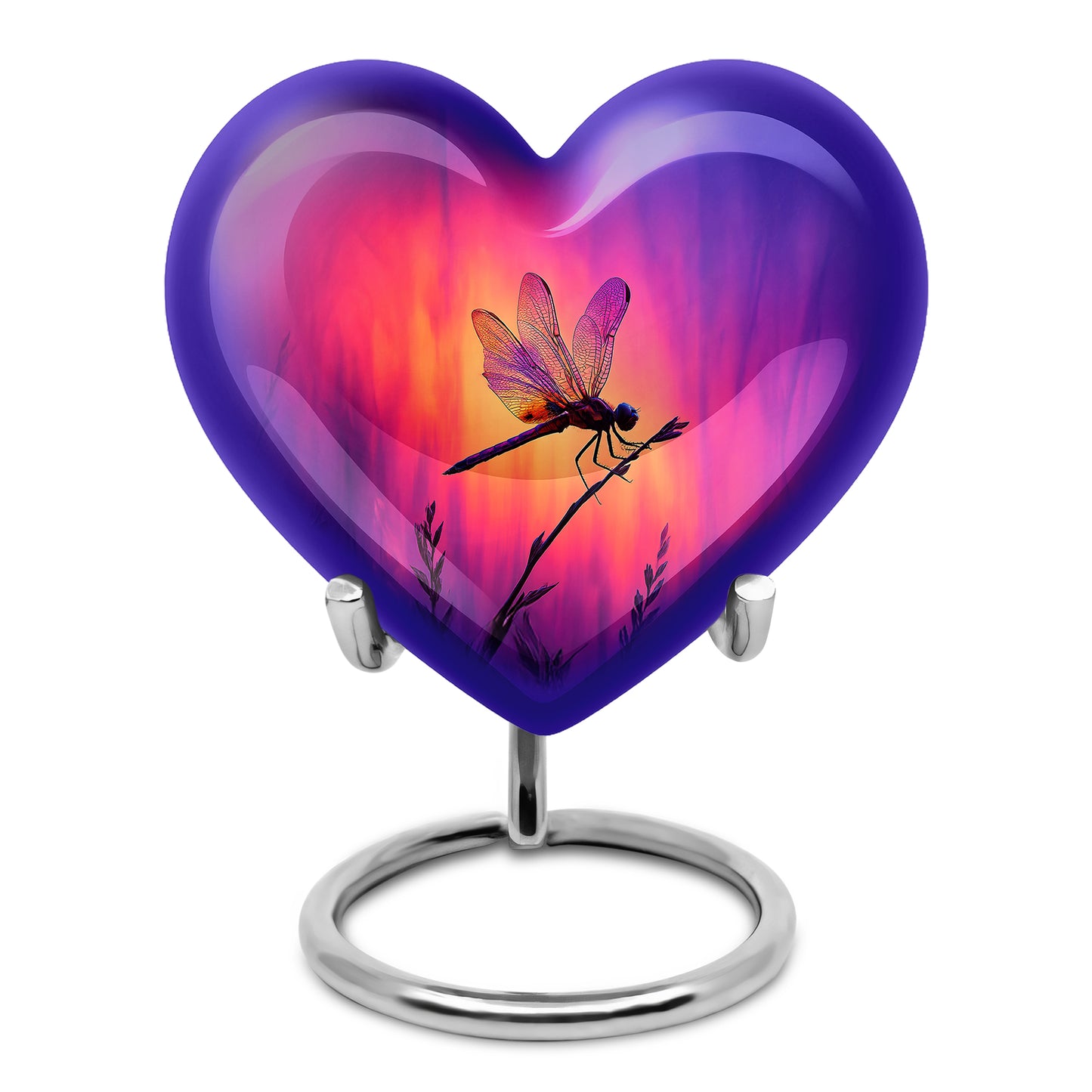 Purple Sacred Dragonfly Cremation Urns for Human Ashes - 10-inch, 200 cu in - Yatskia