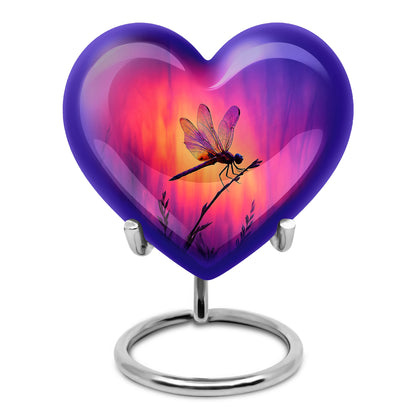 Purple Sacred Dragonfly Cremation Urns for Human Ashes - 10-inch, 200 cu in - Yatskia