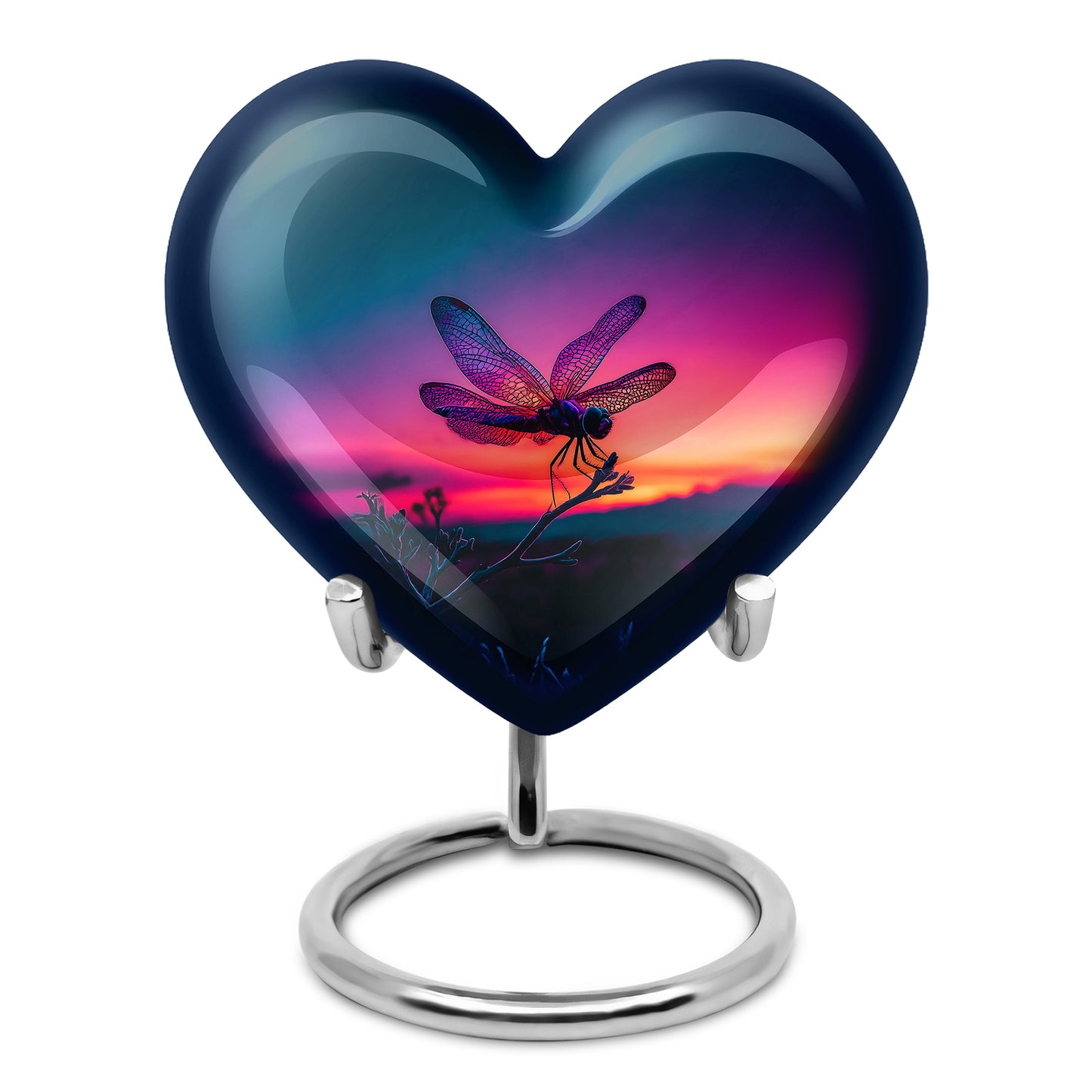 Timeless Blue Dragonfly Cremation Urn for Ashes - 10-inch, 200 cu in - Yatskia