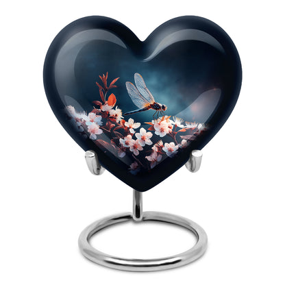 Personalized Blue Revered Dragonfly Cremation Urns for Human Ashes - 10-inch, 200 cu in - Yatskia