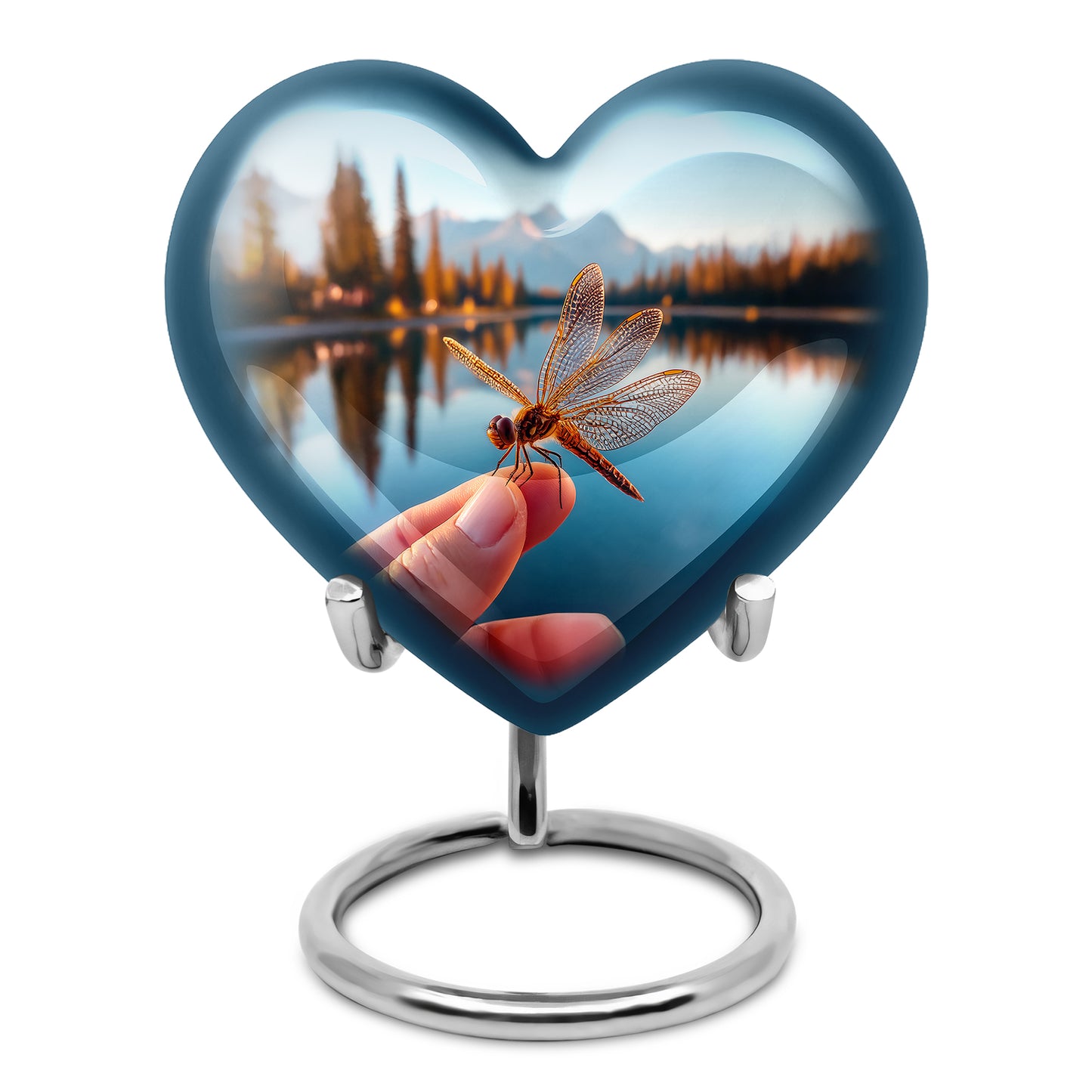 Personalized Dragonfly Cremation Urns - Pristine Blue 10-inch, 200 cu in - Yatskia