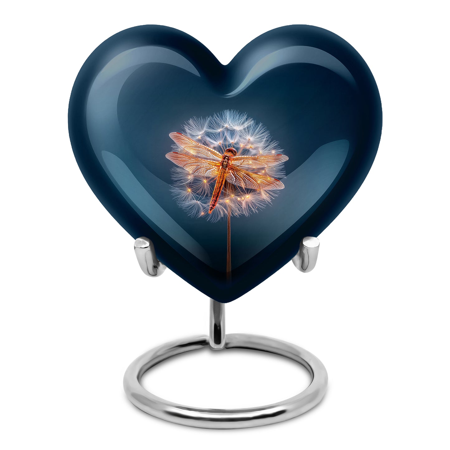 Graceful Blue Dragonfly Keepsake Urn for Human Ashes - 10-inch, 200 cu in - Yatskia