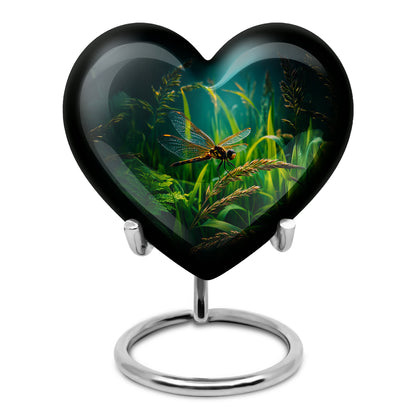 Personalized Black Dragonfly Cremation Urns for Ashes - Transcendent 10-inch - Yatskia