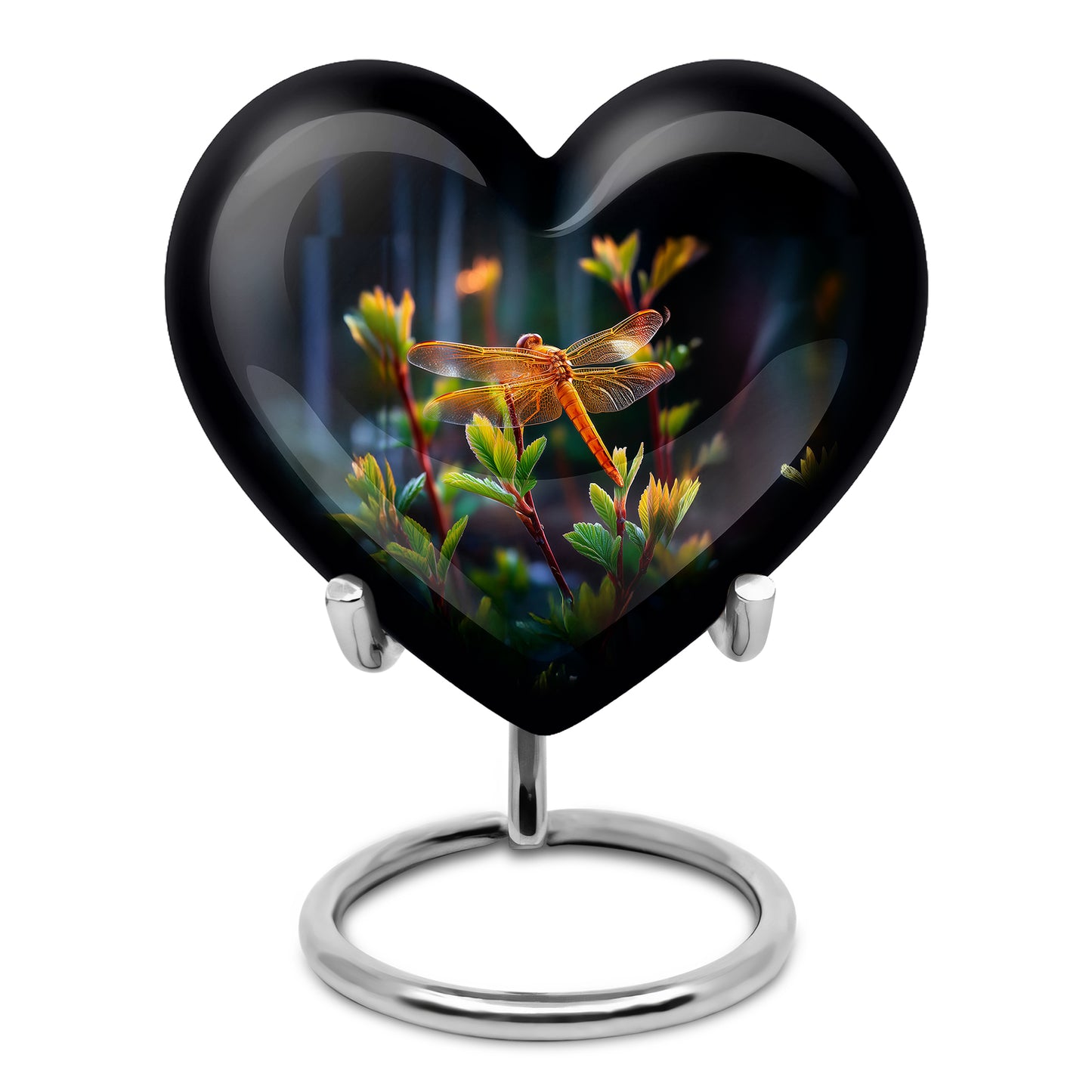 Personalized Black Cherished Dragonfly Cremation Urns for Human Ashes - 10-inch, 200 cu in - Yatskia