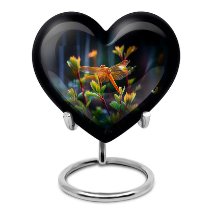Personalized Black Cherished Dragonfly Cremation Urns for Human Ashes - 10-inch, 200 cu in - Yatskia
