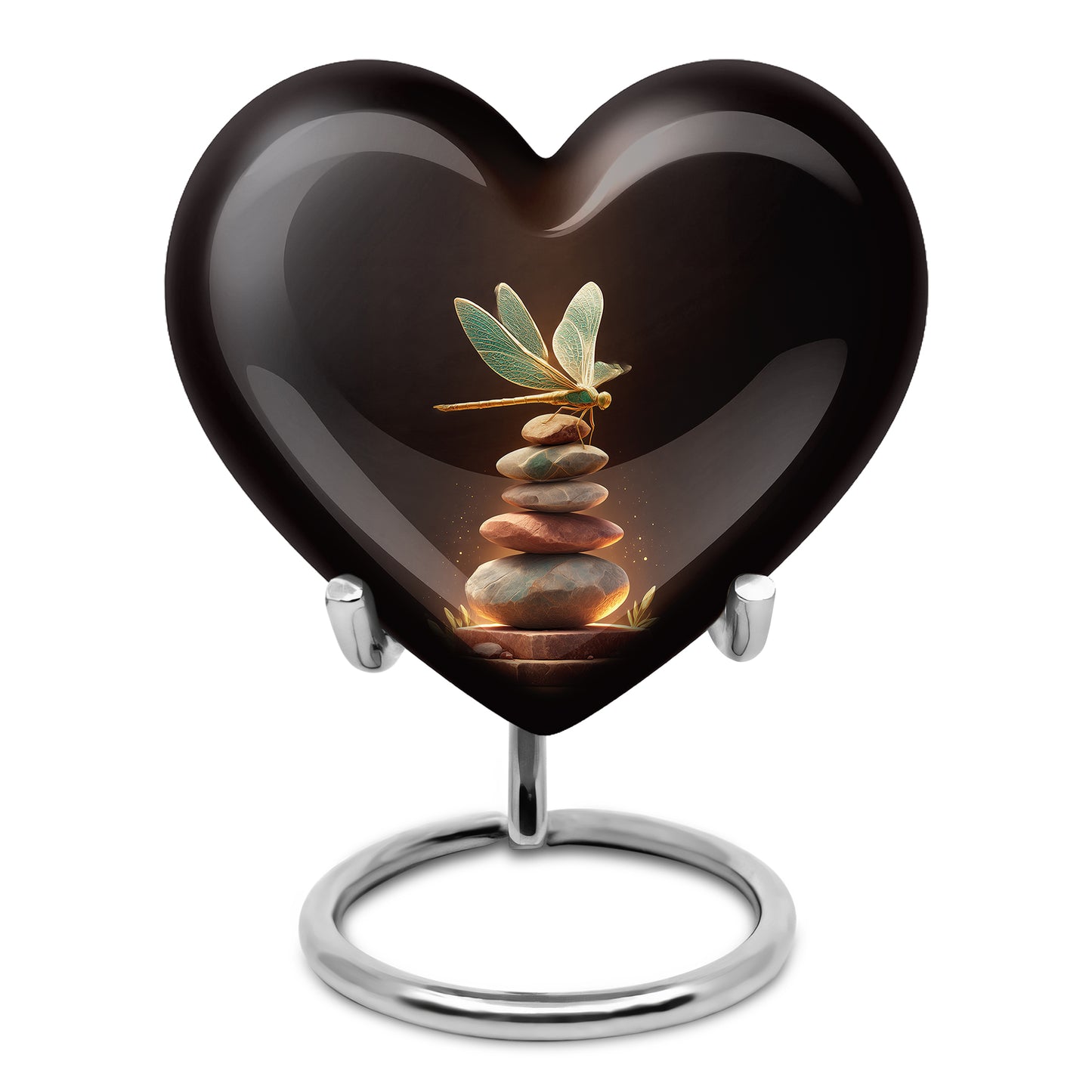 Timeless Red Dragonfly Cremation Urn for Ashes - 10-inch, 200 cu in - Yatskia