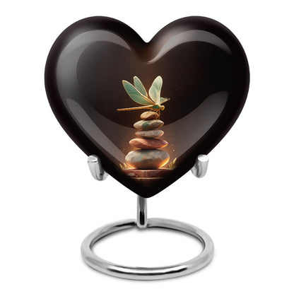 Timeless Red Dragonfly Cremation Urn for Ashes - 10-inch, 200 cu in - Yatskia