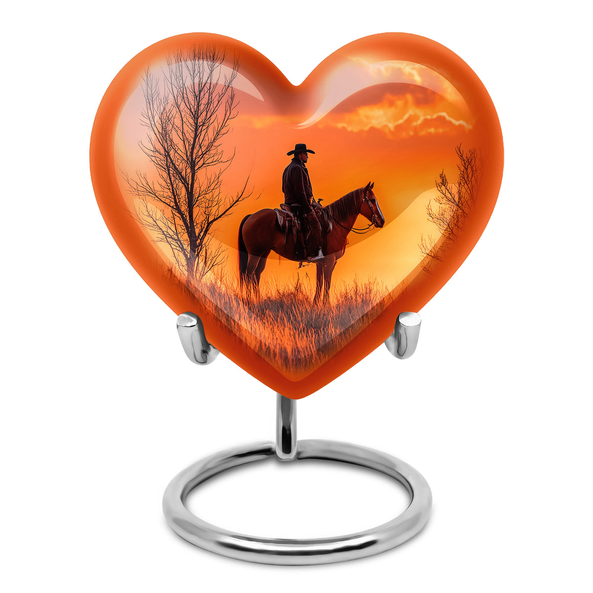 Blessed Cowboy Cremation Urns for Human Ashes - Red - Yatskia