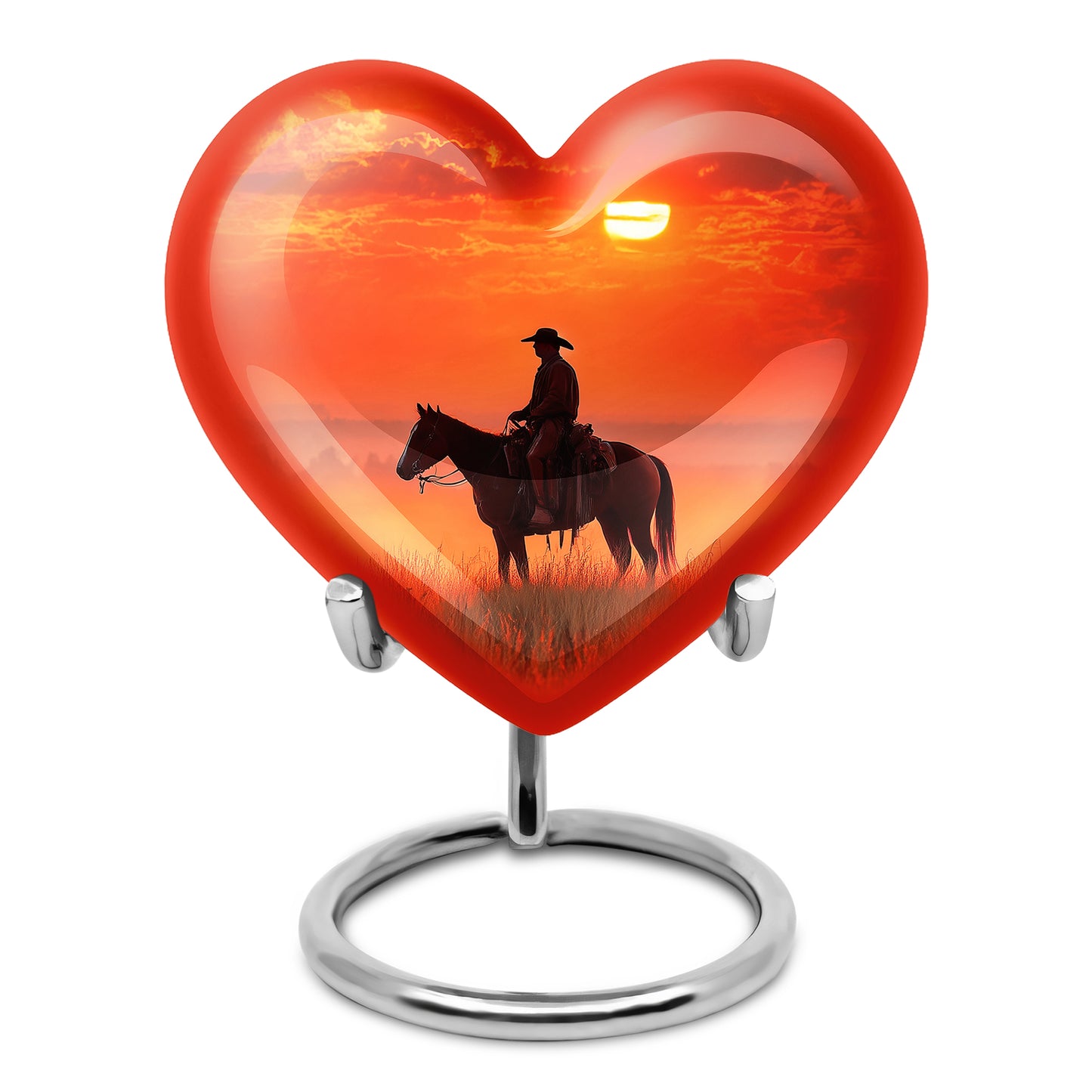 Personalized Red Cowboy Cremation Urns for Ashes - Transcendent 10-inch - Yatskia