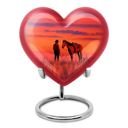 Personalized Red Cowboy Cremation Urns for Ashes - Transcendent 10-inch - Yatskia