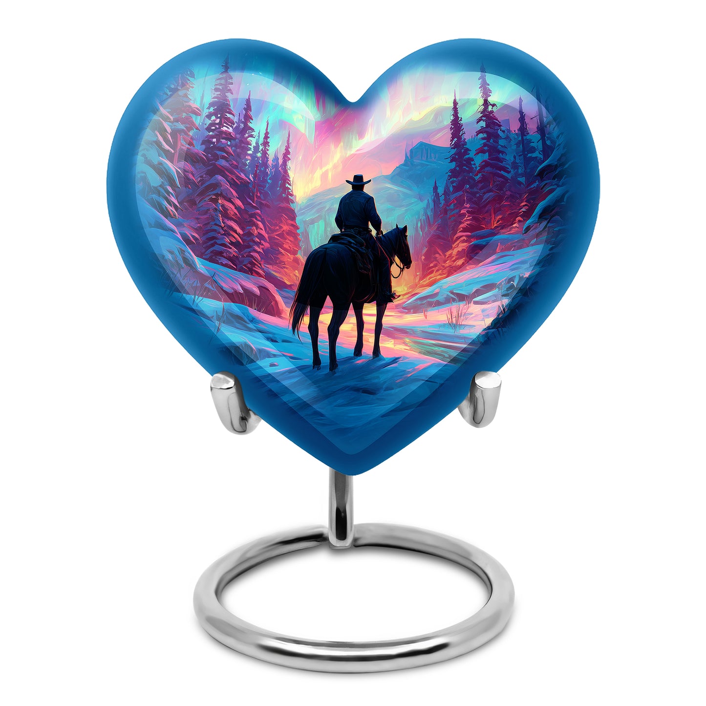 Personalized Pink Cowboy Cremation Urns for Ashes - Peaceful 10-inch - Yatskia