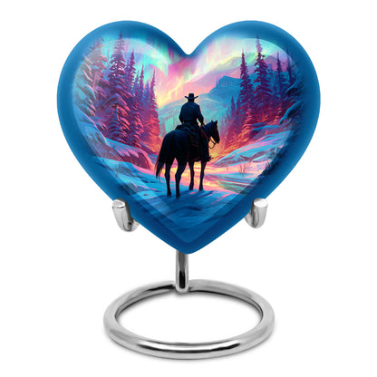 Personalized Pink Cowboy Cremation Urns for Ashes - Peaceful 10-inch - Yatskia