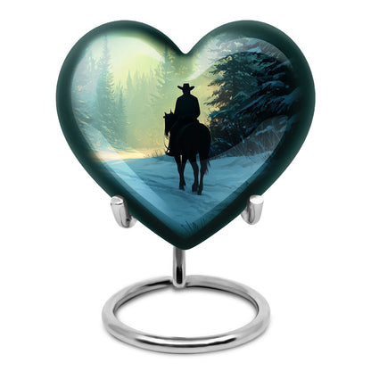 Personalized Cowboy Cremation Urns - Pristine Green 10-inch, 200 cu in - Yatskia
