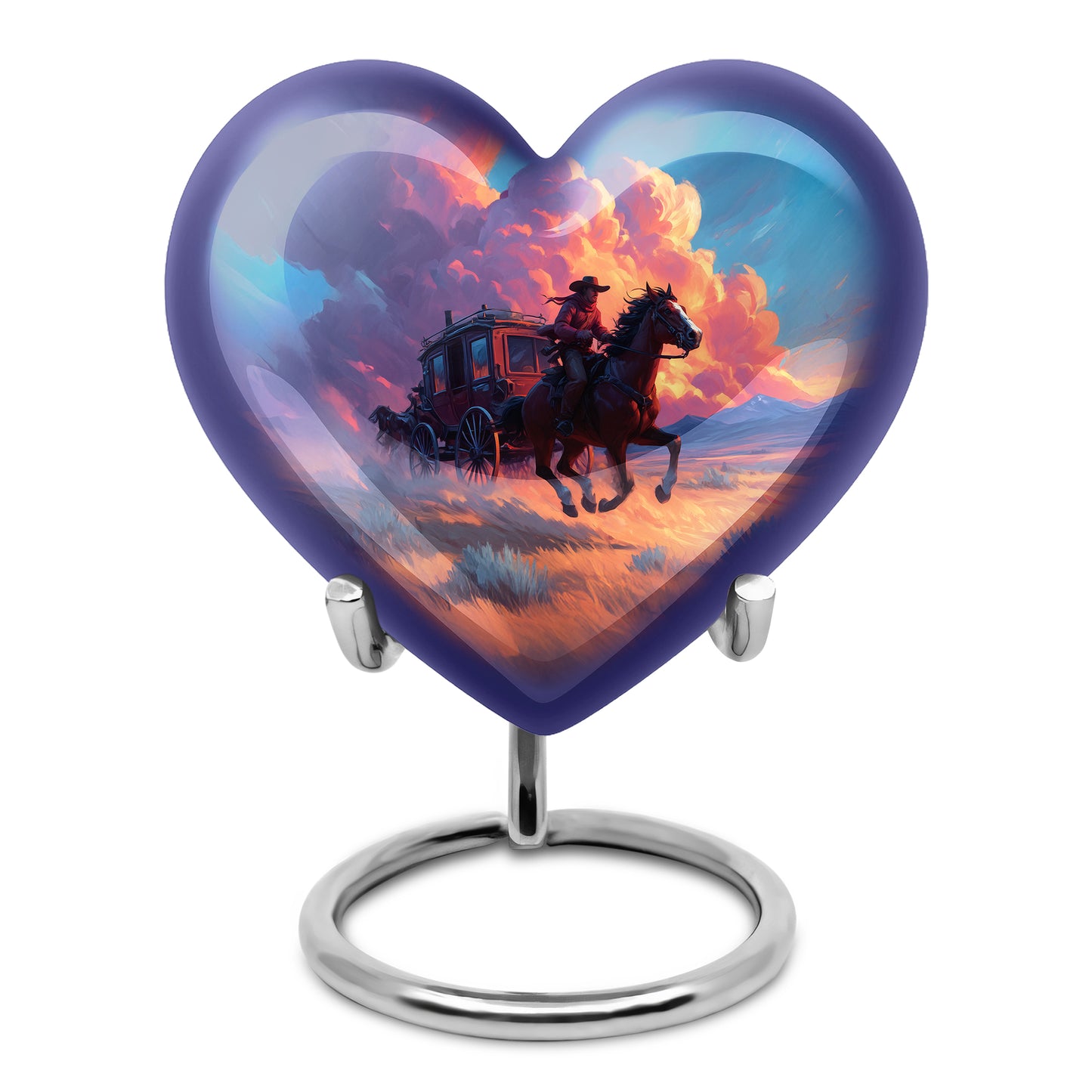 Personalized Blue Cowboy Cremation Urns for Ashes - Peaceful 10-inch - Yatskia
