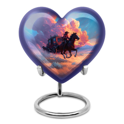 Personalized Blue Cowboy Cremation Urns for Ashes - Peaceful 10-inch - Yatskia