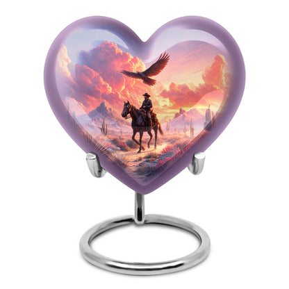Personalized Cowboy Cremation Urns - Eminent Purple 10-inch, 200 cu in - Yatskia