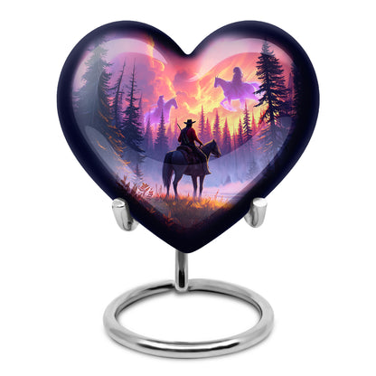 Red Treasured Cowboy Cremation Urns for Human Ashes - Yatskia