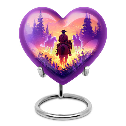 Inspiring Pink Cowboy Comfort Urn for Human Ashes - 10-inch, 200 cu in - Yatskia