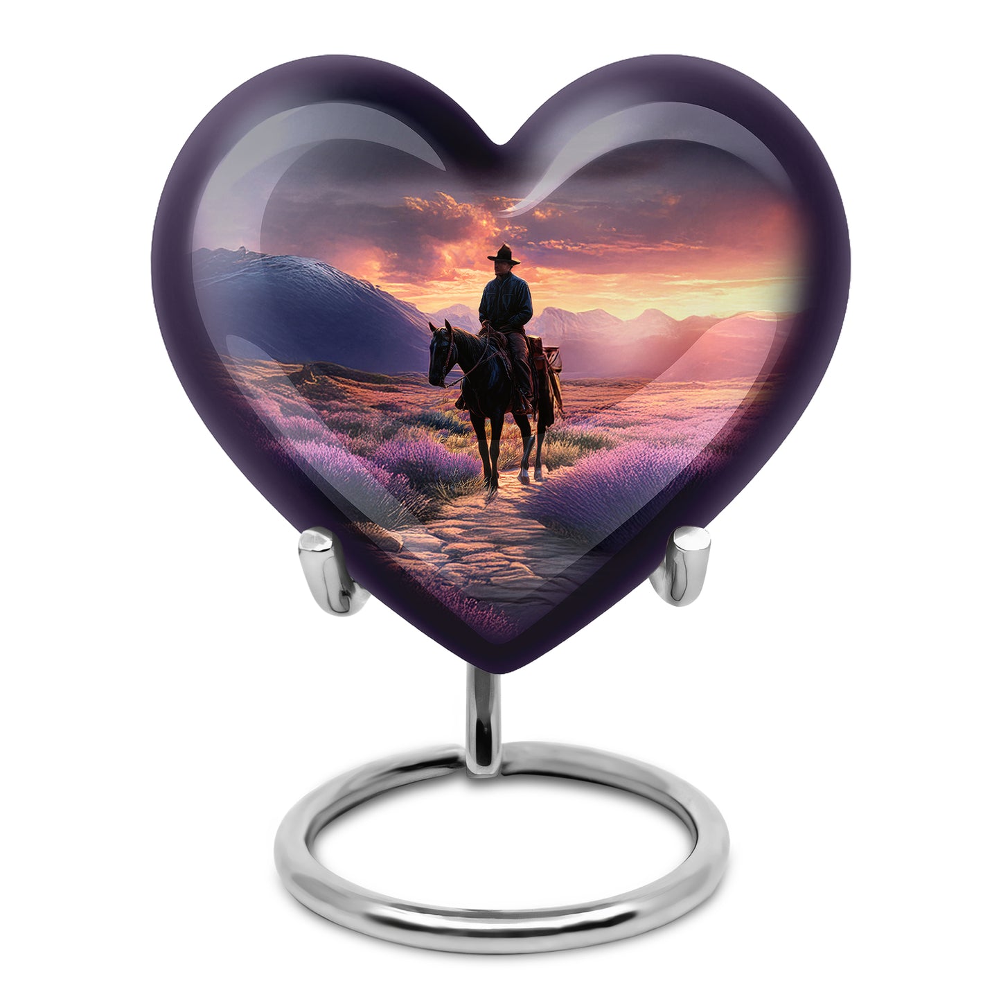 Luminous Purple Cowboy Beacon Urn for Human Ashes - 10-inch, 200 cu in - Yatskia