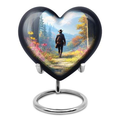Remarkable Cowboy Memorial Cremation Urns - Blue 10-inch, 200 cu in - Yatskia