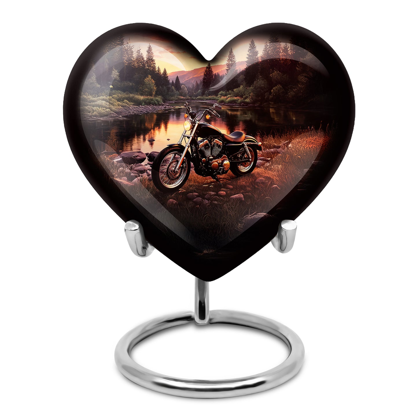 Personalized Blue Cherished Bike Cremation Urns for Human Ashes - 10-inch, 200 cu in - Yatskia