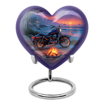 Personalized Blue Heavenly Bike Cremation Urns for Human Ashes - 10-inch, 200 cu in - Yatskia