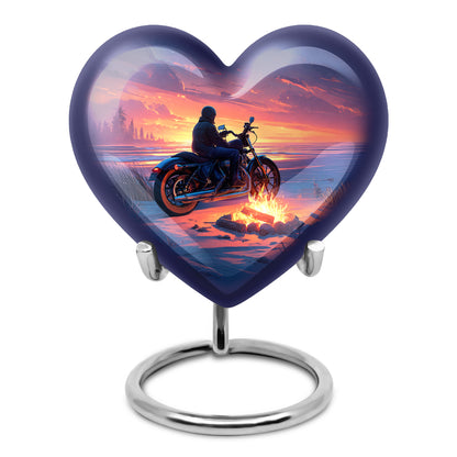 Everlasting Blue Bike Commemoration Urn for Human Ashes - 10-inch, 200 cu in - Yatskia