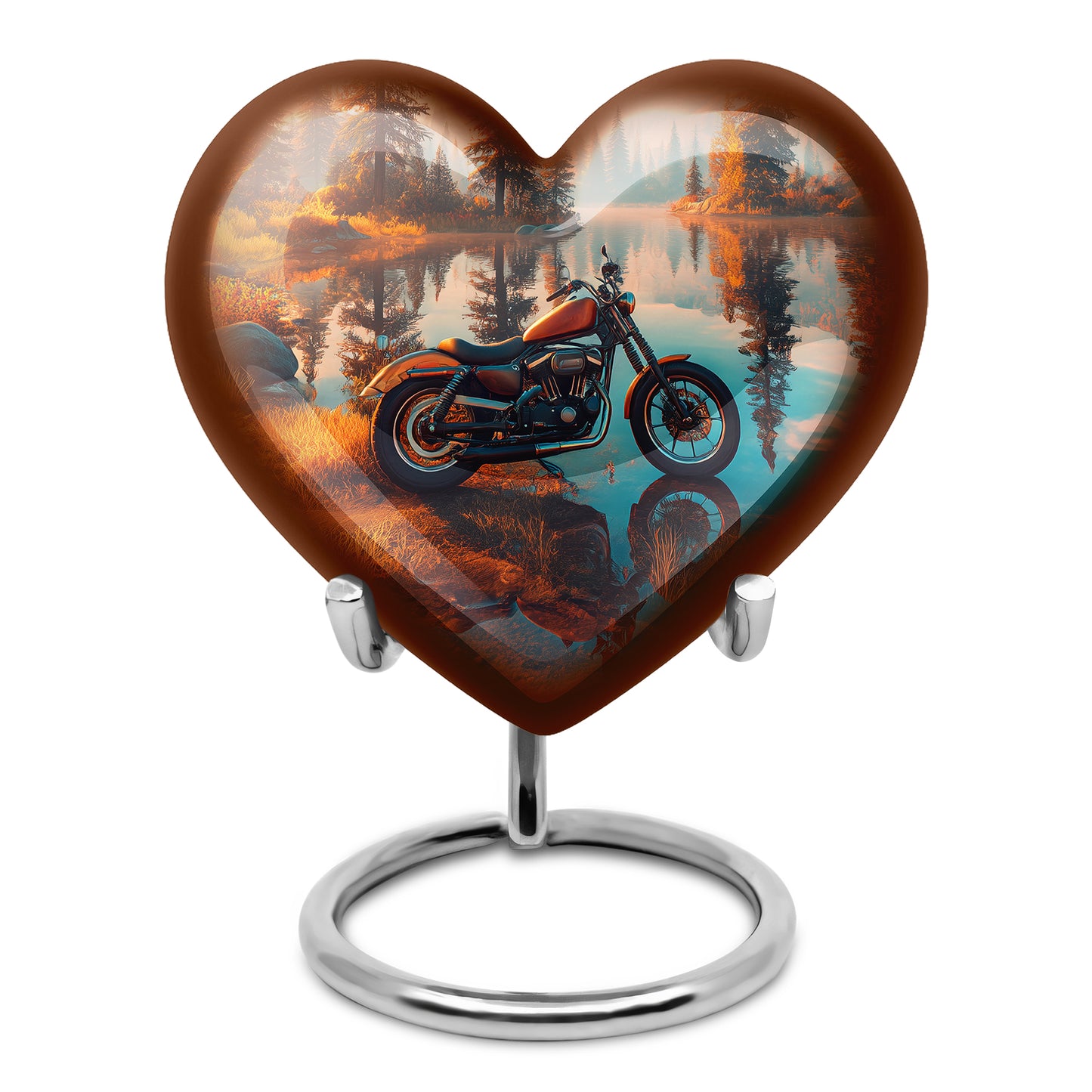 Gold Beloved Bike Cremation Urns for Human Ashes - 10-inch, 200 cu in - Yatskia