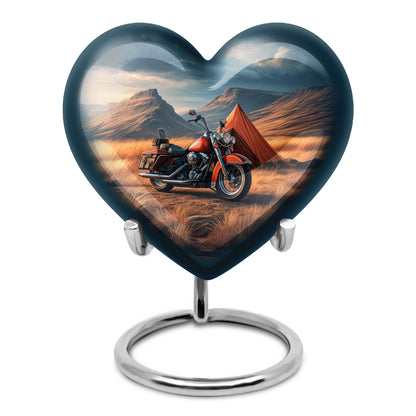 Personalized Blue Bike Cremation Urns for Ashes - Captivating 10-inch - Yatskia