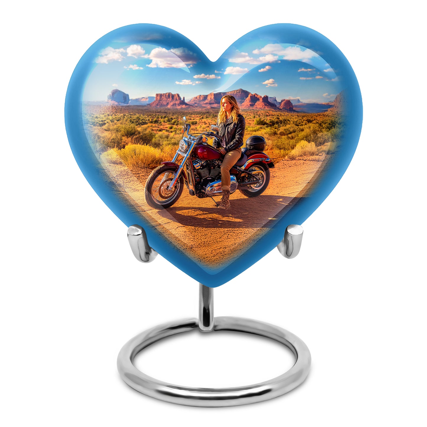 Harmonious Bike Cremation Urns for Human Ashes - Blue 10-inch - Yatskia