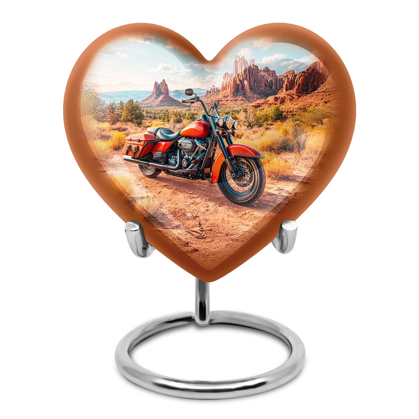 Divine Teal Bike Cremation Urn for Ashes - 10-inch, 200 cu in - Yatskia