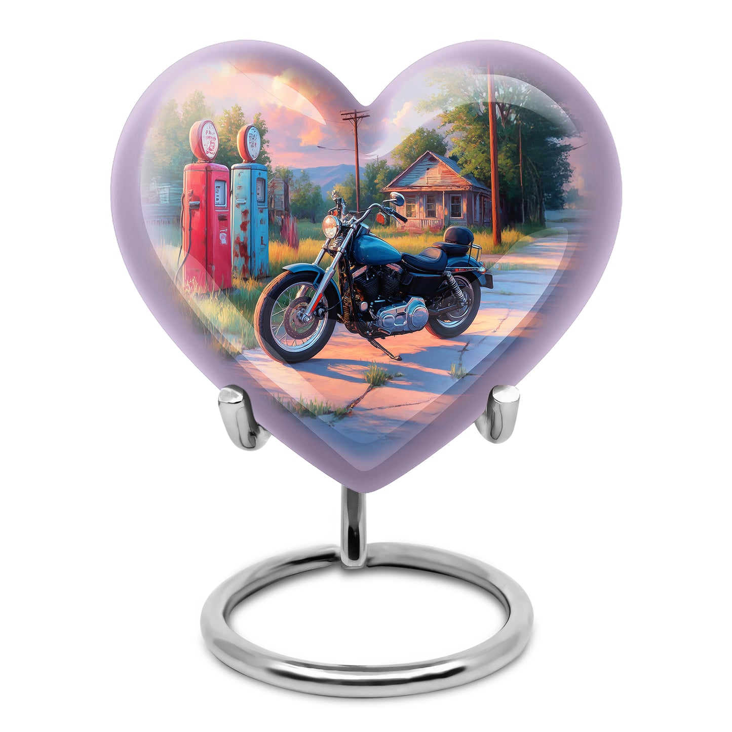 Personalized Blue Bike Cremation Urns for Ashes - Peaceful 10-inch - Yatskia