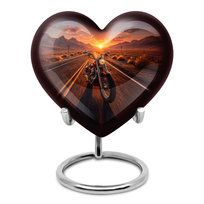 Gold Bike Heritage Cremation Urns for Human Ashes - 10-inch, 200 cu in - Yatskia