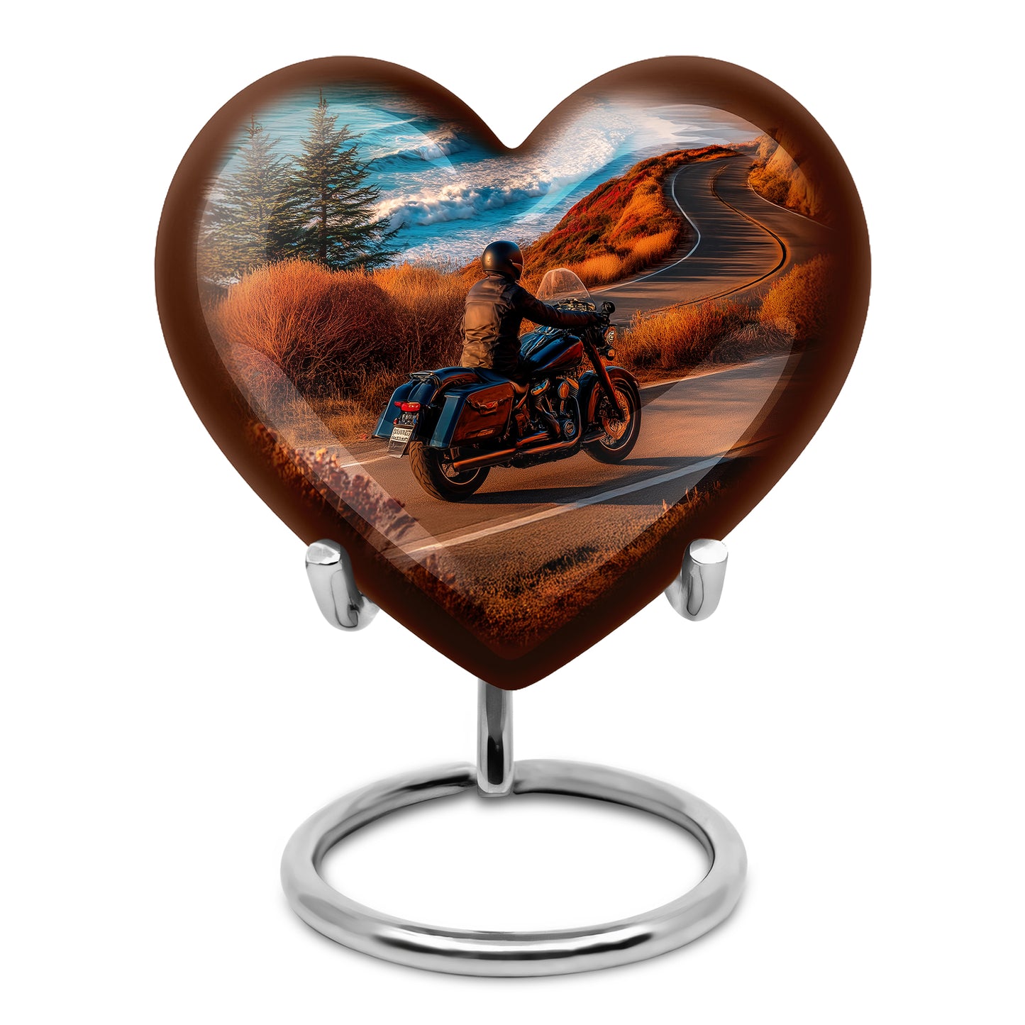 Personalized Teal Bike Cremation Urns for Ashes - Peaceful 10-inch - Yatskia