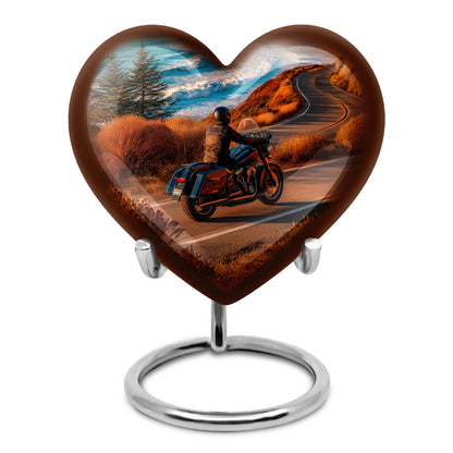 Personalized Teal Bike Cremation Urns for Ashes - Peaceful 10-inch - Yatskia