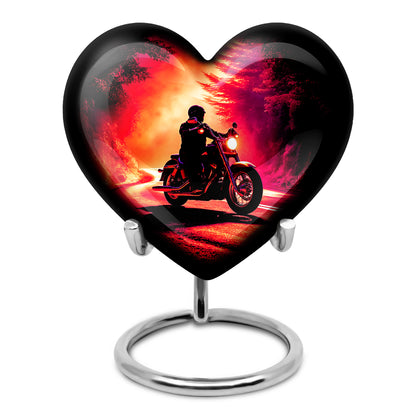 Personalized Black Sovereign Bike Cremation Urns for Human Ashes - 10-inch, 200 cu in - Yatskia
