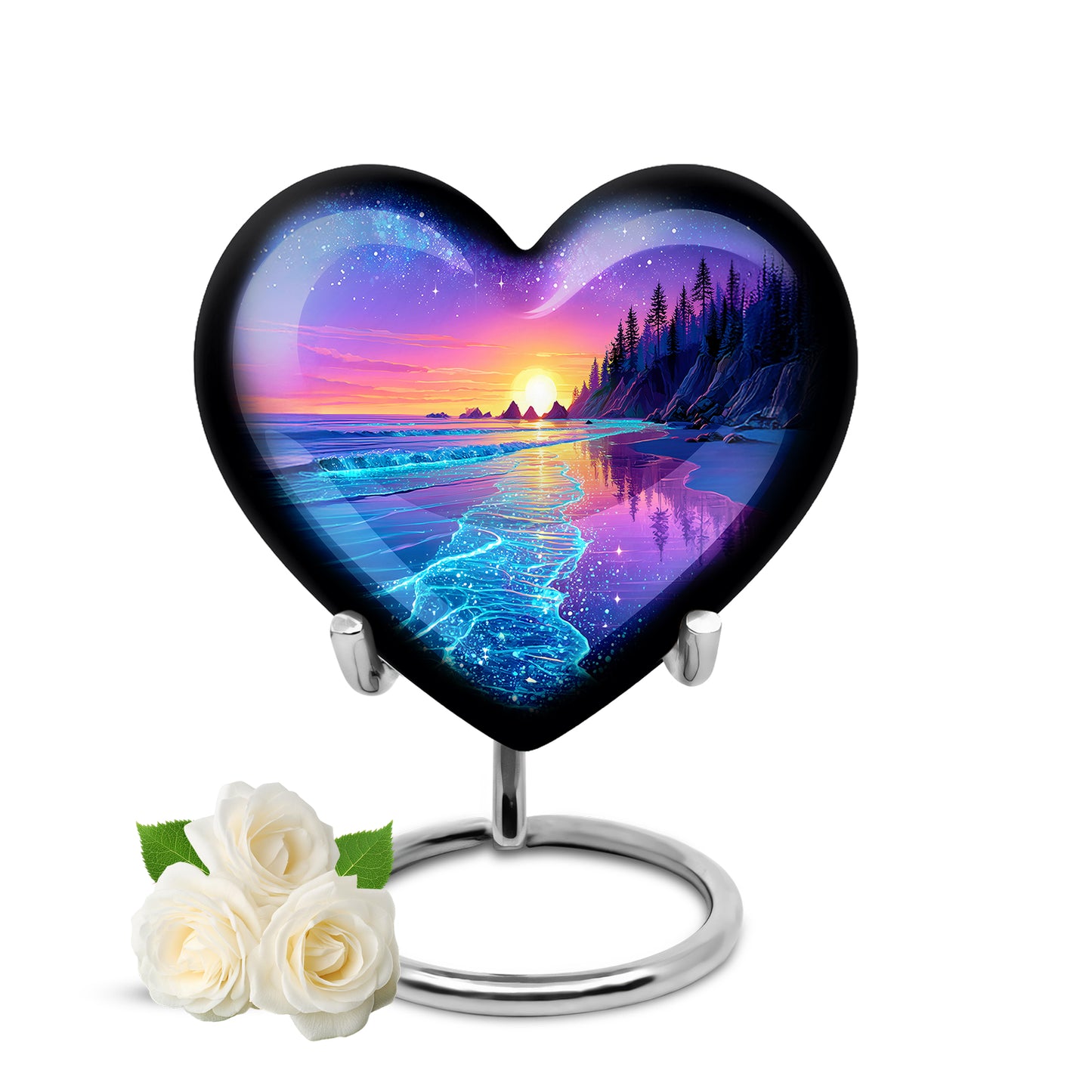 Lustrous Beach Cremation Urns for Human Ashes - Blue 10-inch - Yatskia