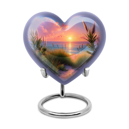 Personalized Beach Cremation Urns - Tranquil Blue 10-inch, 200 cu in - Yatskia