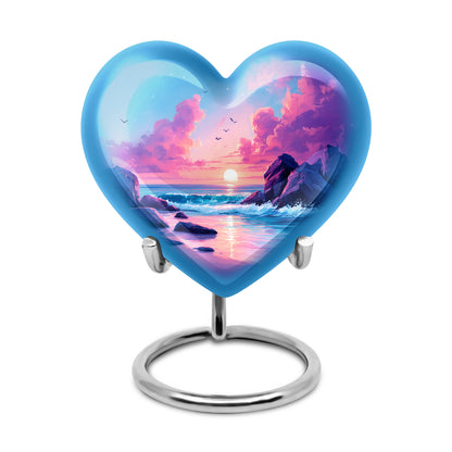 Personalized Seraphic Beach Cremation Urns - Blue 10-inch, 200 cu in - Yatskia