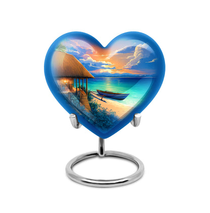 Blessed Beach Cremation Urns for Human Ashes - Blue 10-inch - Yatskia
